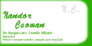 nandor csoman business card