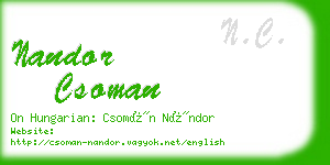 nandor csoman business card